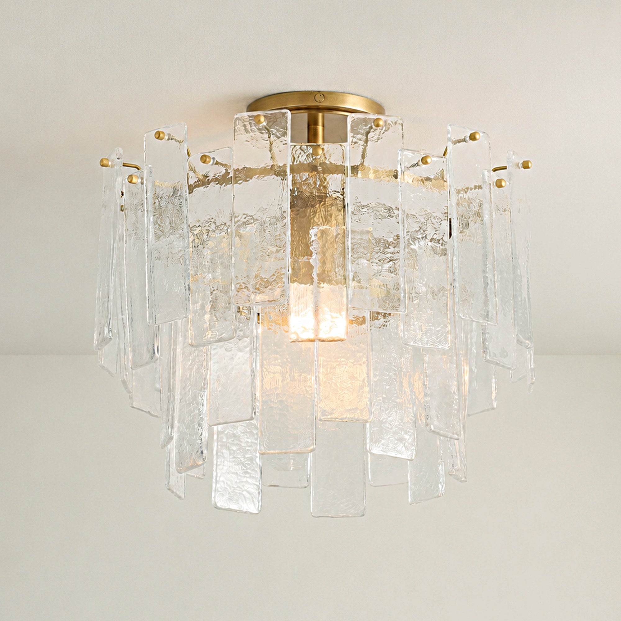 Avalon Cast Glass Round Flush Mount 15"