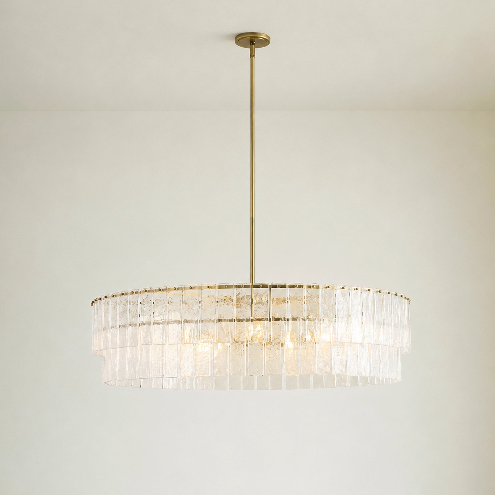 Avalon Cast Glass Round Chandelier 42"