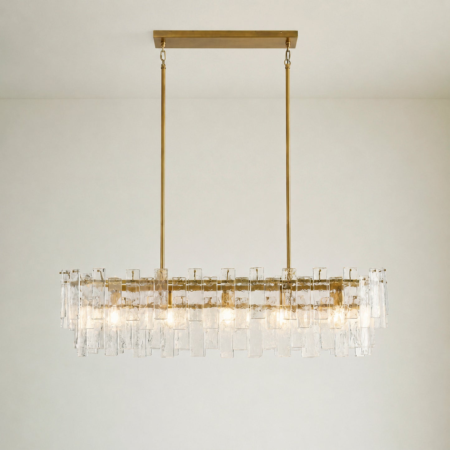 Avalon Cast Glass Linear Chandelier 48"