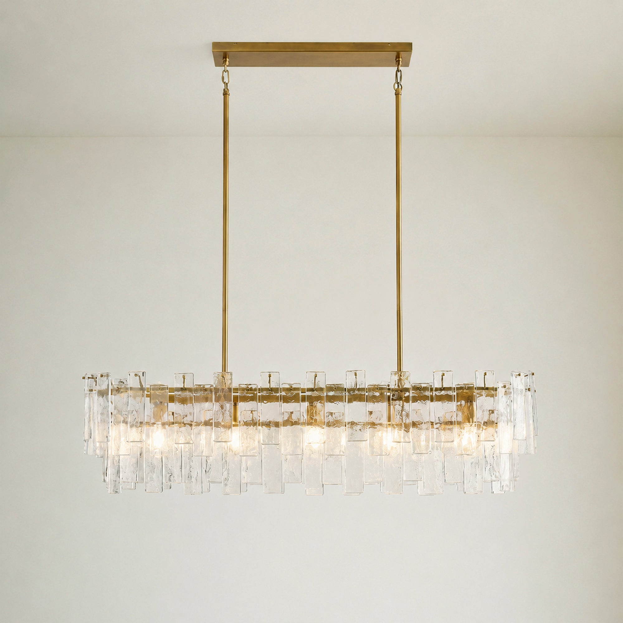 Avalon Cast Glass Linear Chandelier 48"
