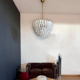 Verona White Alabaster Glass Round Chandelier 26" – 111 glass