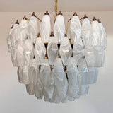 Verona White Alabaster Glass Round Chandelier 26" – 111 glass