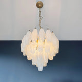 Verona White Alabaster Glass Round Chandelier 14" – 32 glass