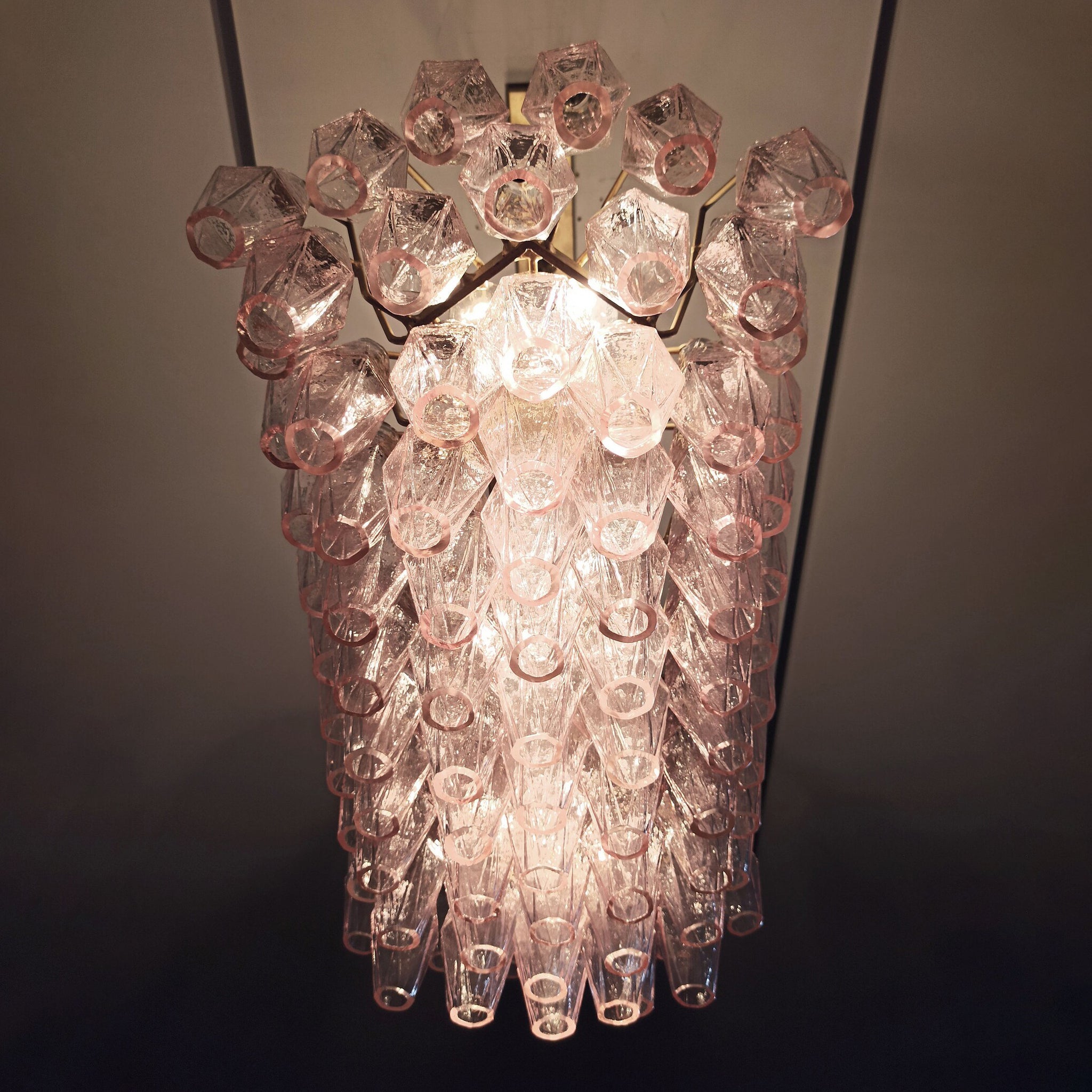 Verona Rectangular Chandelier 30" - 84 Glasses – Pink