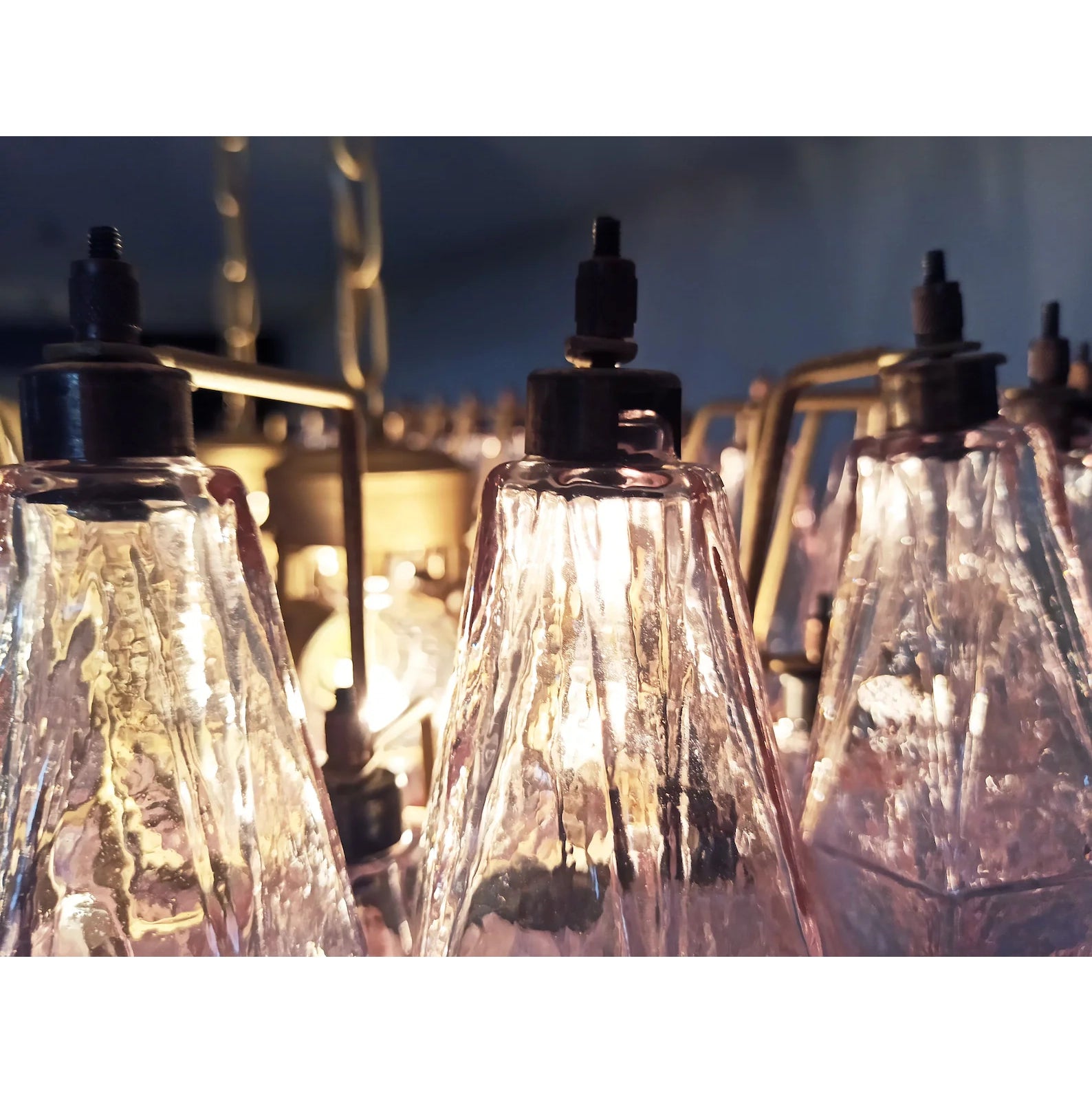 Verona Rectangular Chandelier 30" - 84 Glasses – Pink