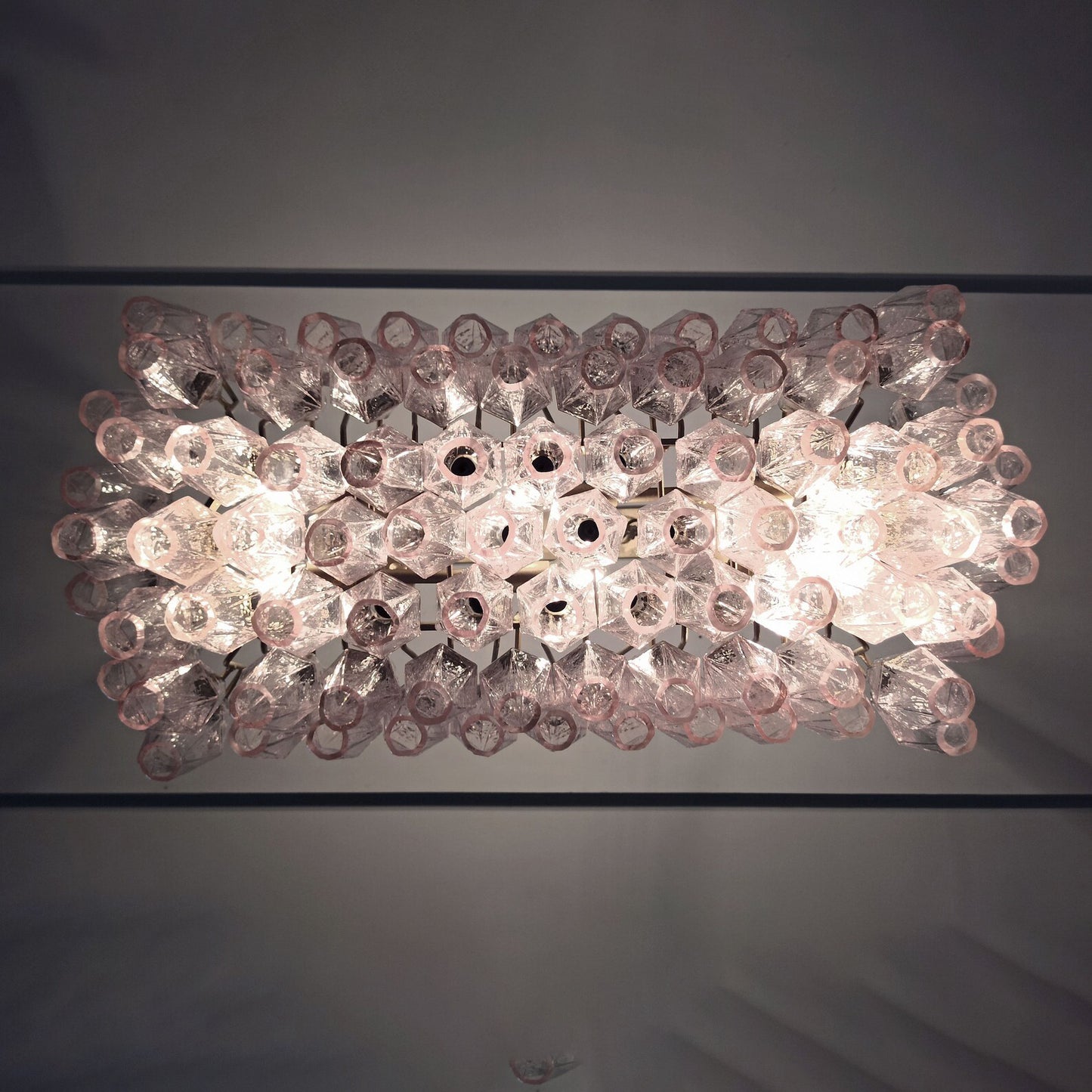 Verona Rectangular Chandelier 30" - 84 Glasses – Pink