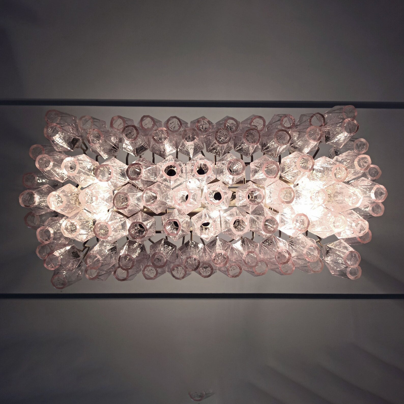 Verona Rectangular Chandelier 30" - 84 Glasses – Pink