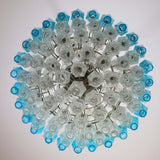 Verona Round Chandelier 24" - 140 Clear & Azure Glass