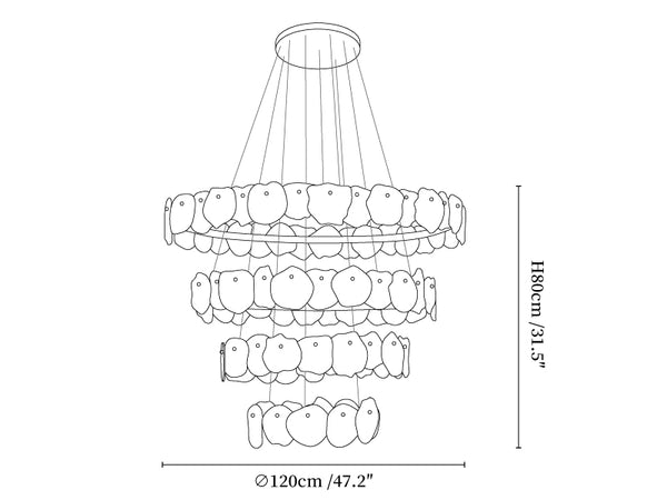 Ecliptica Spiral Alabaster Chandelier