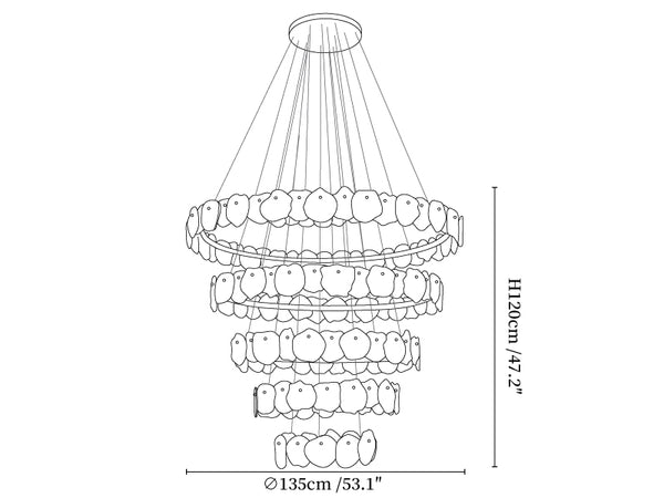Ecliptica Spiral Alabaster Chandelier