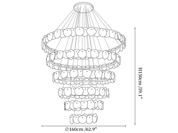 Ecliptica Spiral Alabaster Chandelier