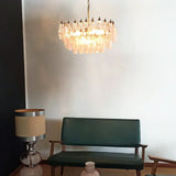 Poliedri Murano-Style Rectangular Pink Chandelier L22"