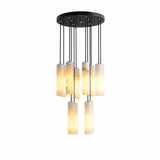 Elongated Alabaster Cluster Pendant Lamp