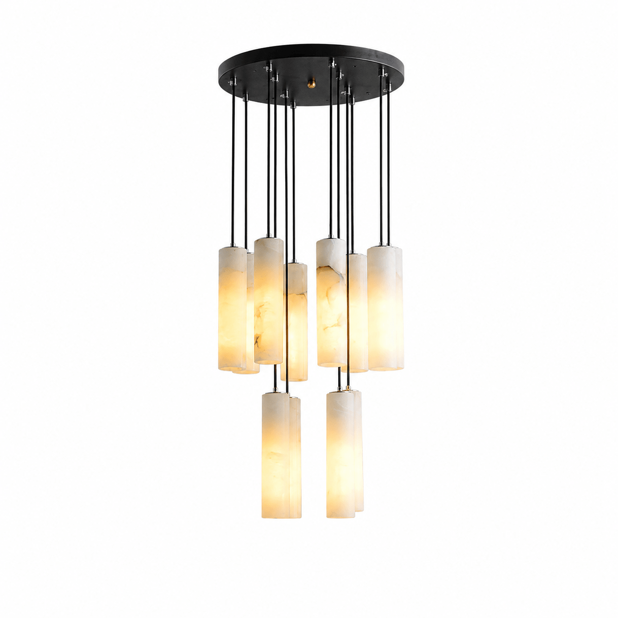 Elongated Alabaster Cluster Pendant Lamp