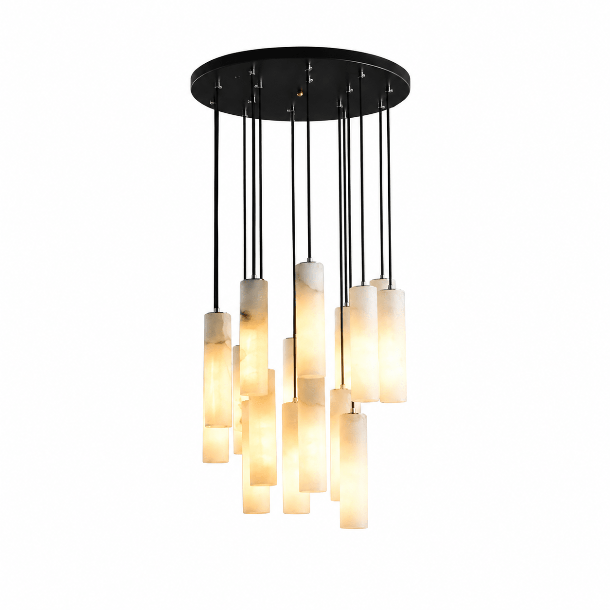 Elongated Alabaster Cluster Pendant Lamp