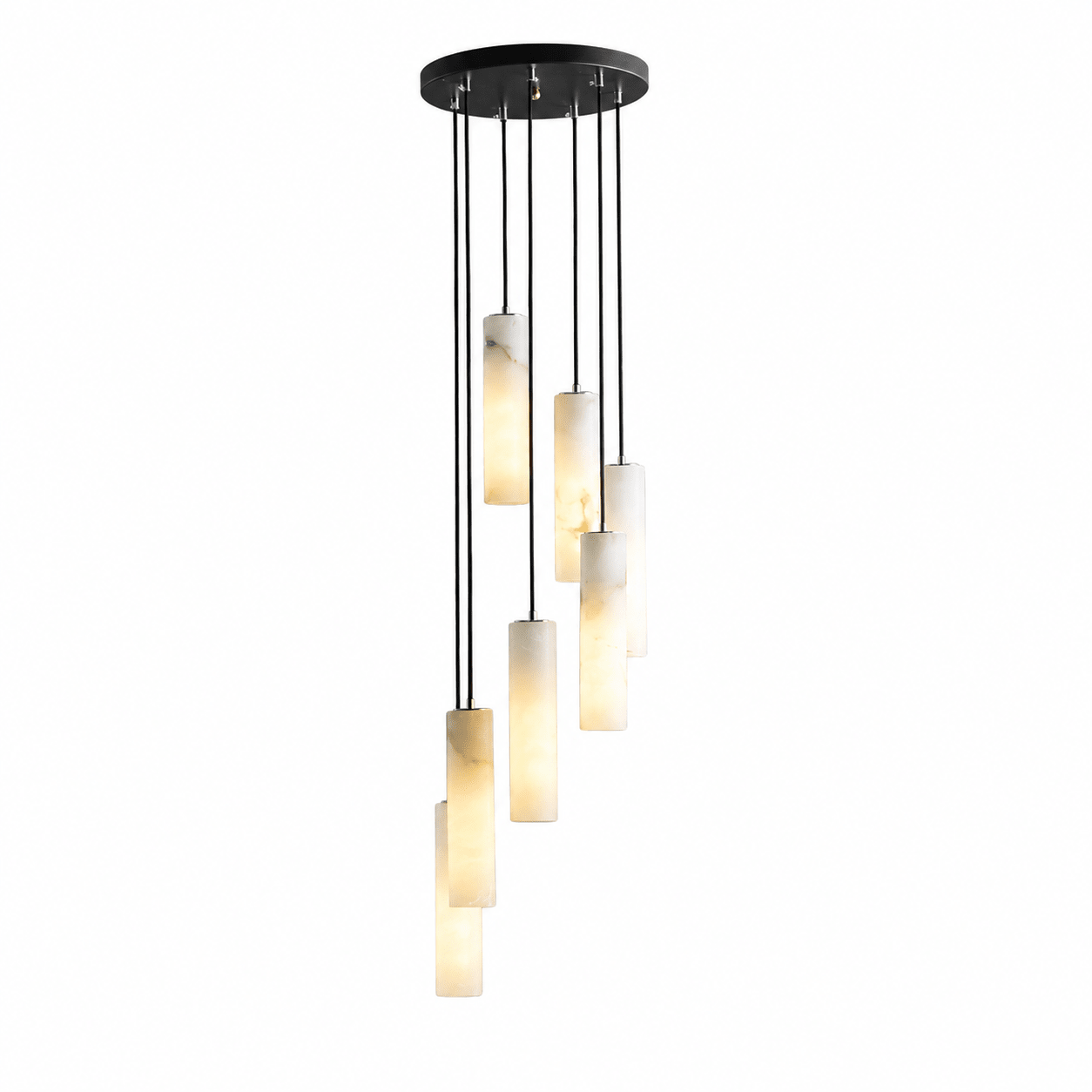 Elongated Alabaster Cluster Pendant Lamp