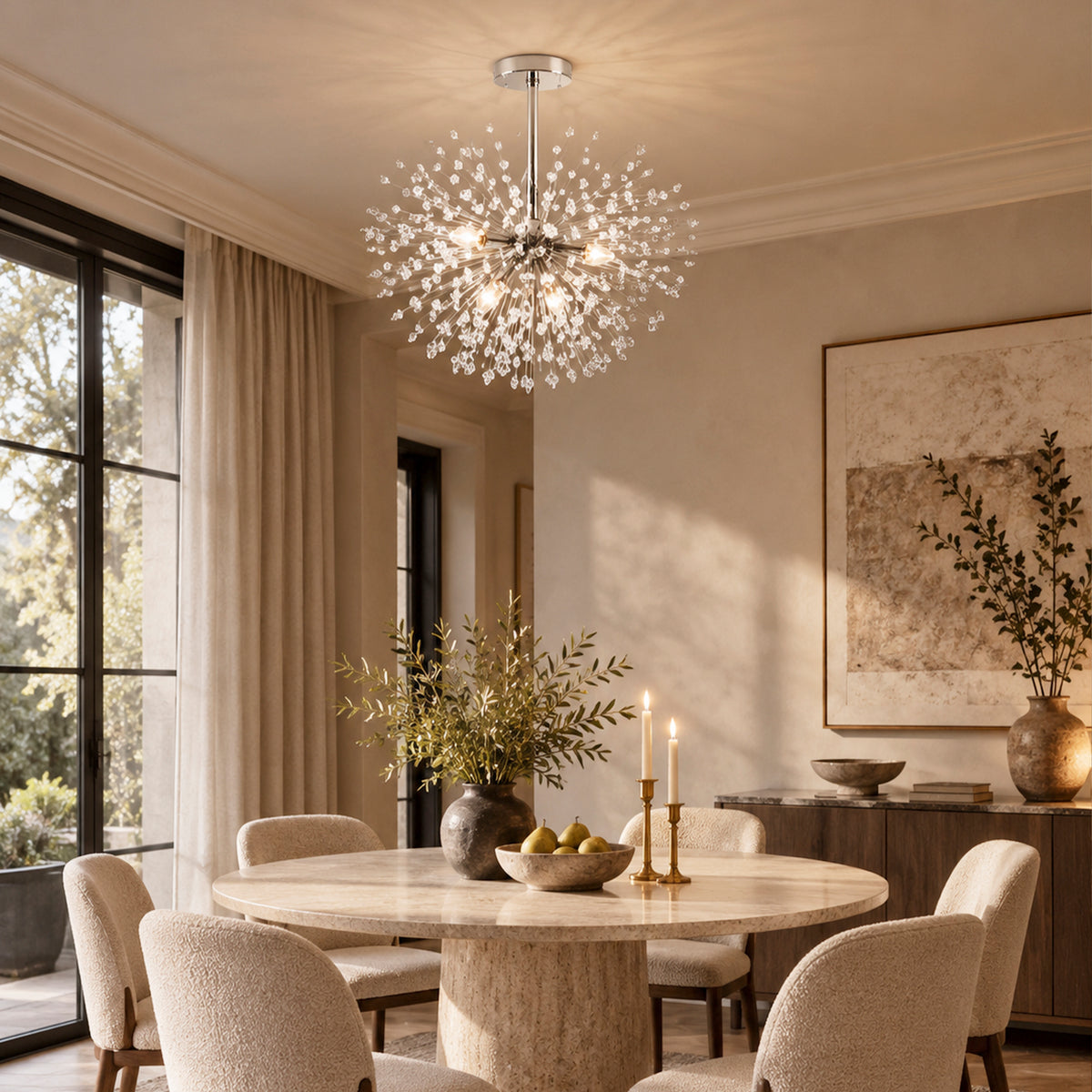 Dandelion Flush Mount in Silver