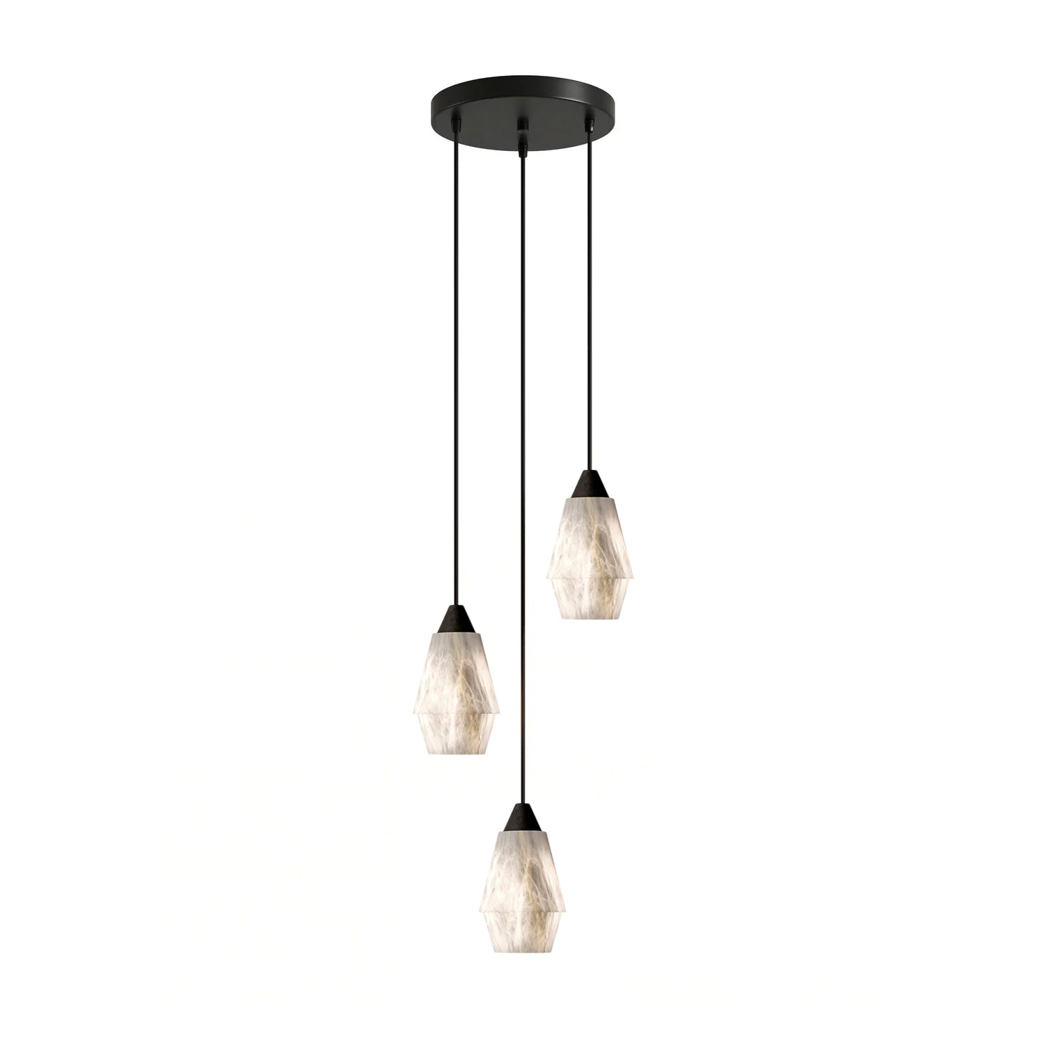 Faceted Alabaster Cluster Chandelier