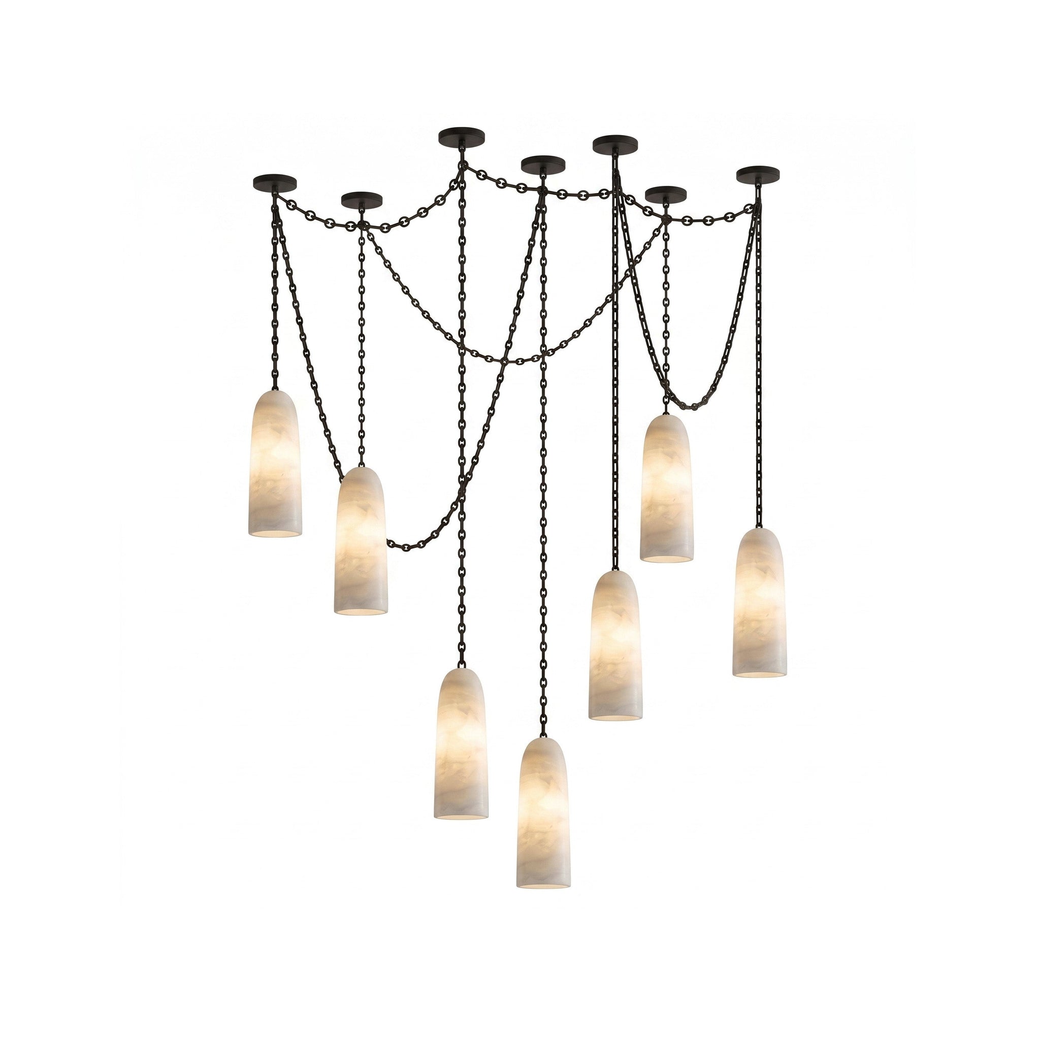 Figure Spanish Chain Alabaster Chandelier
