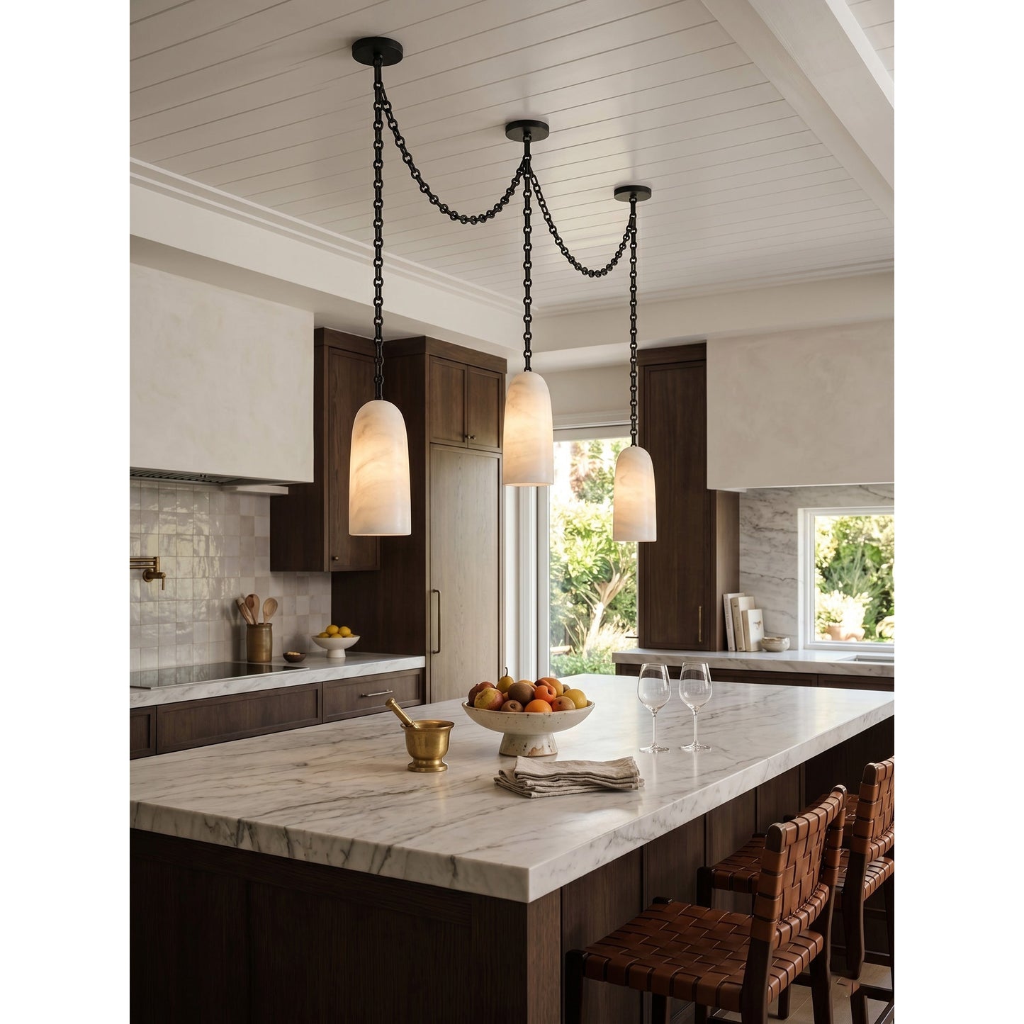 Figure Spanish Chain Alabaster Chandelier