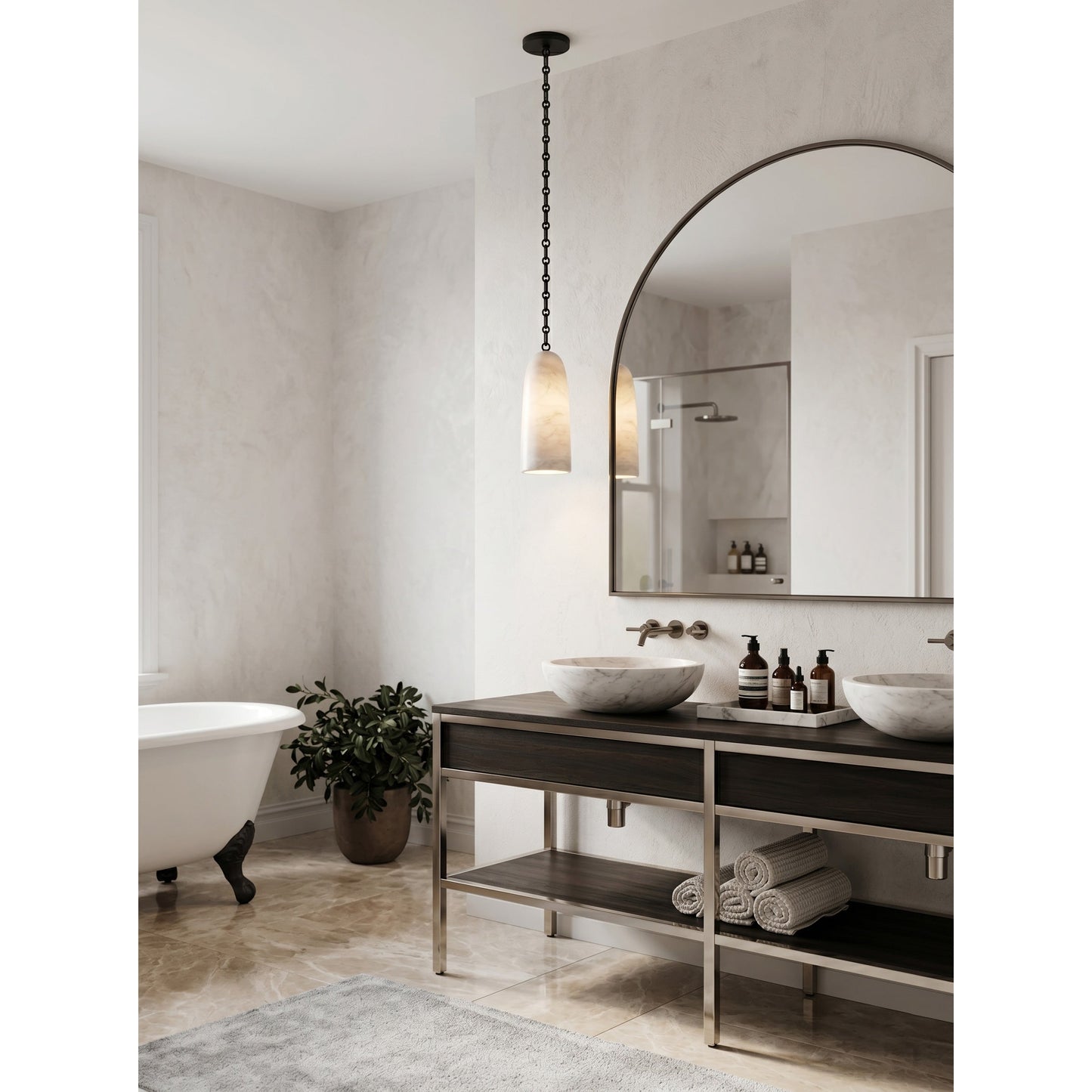 Figure Spanish Chain Alabaster Chandelier