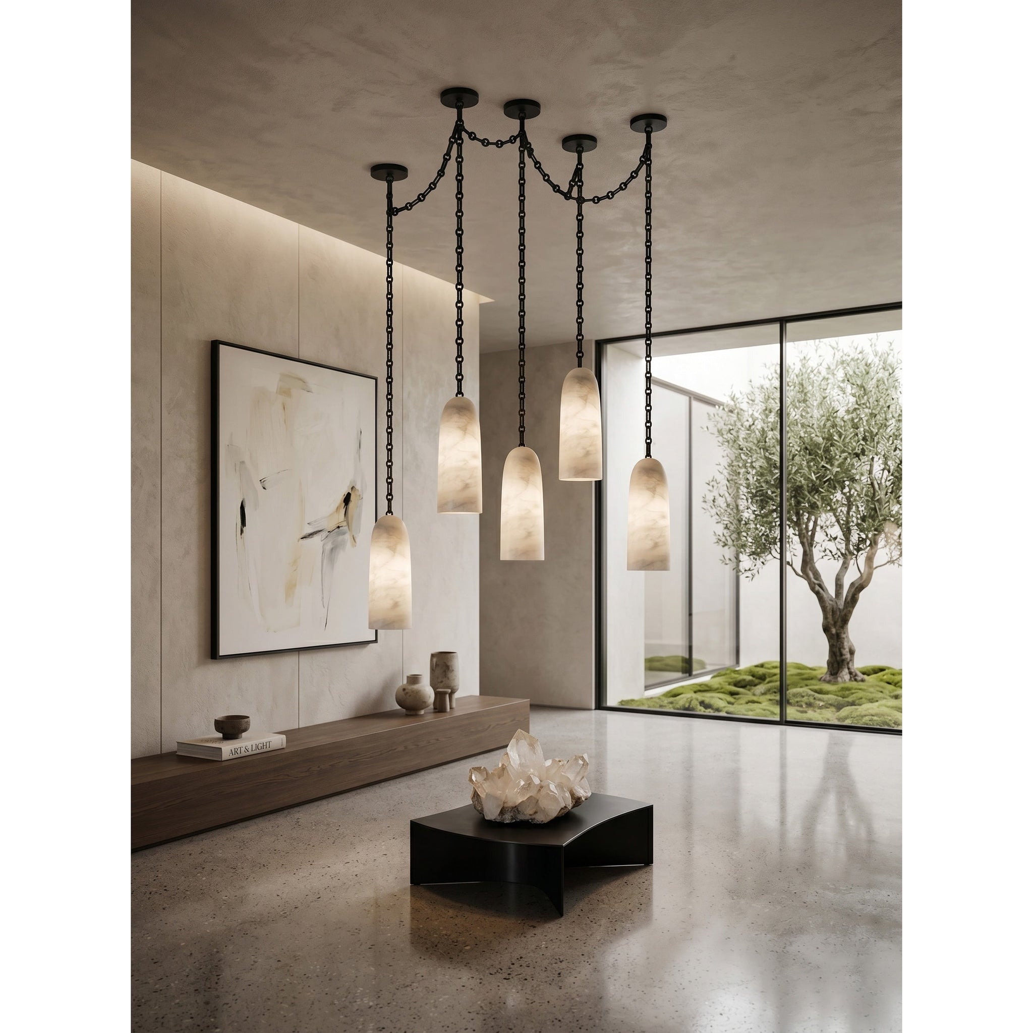 Figure Spanish Chain Alabaster Chandelier