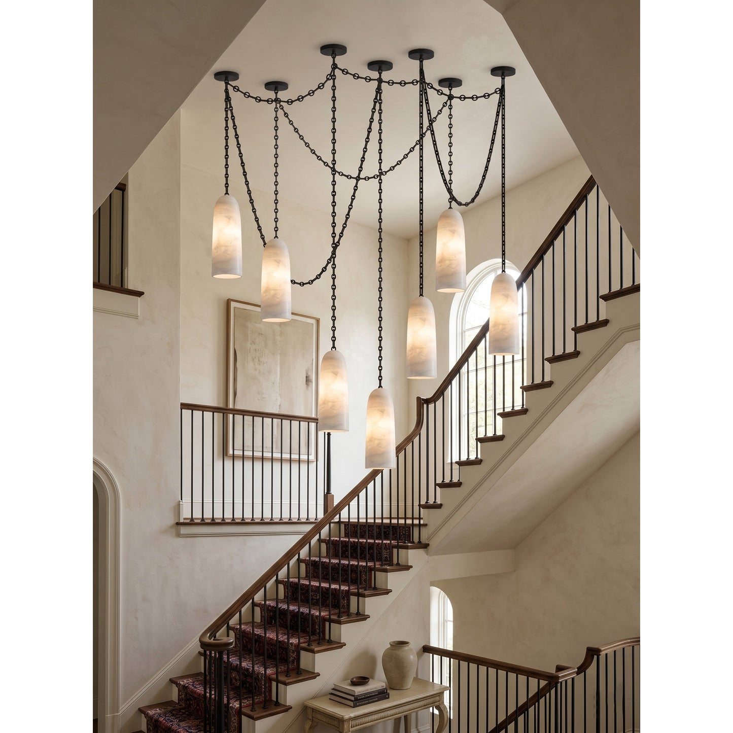 Figure Spanish Chain Alabaster Chandelier