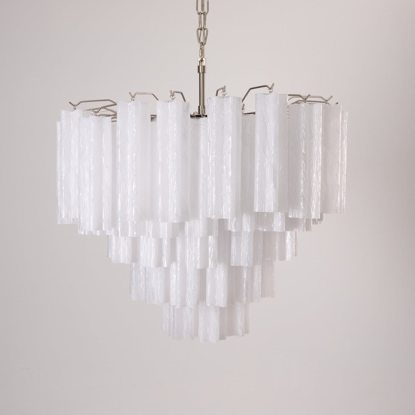 Verona White Glass Round Cascade Chandelier 28"