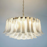 Petals White Glass Chandelier 30.7″