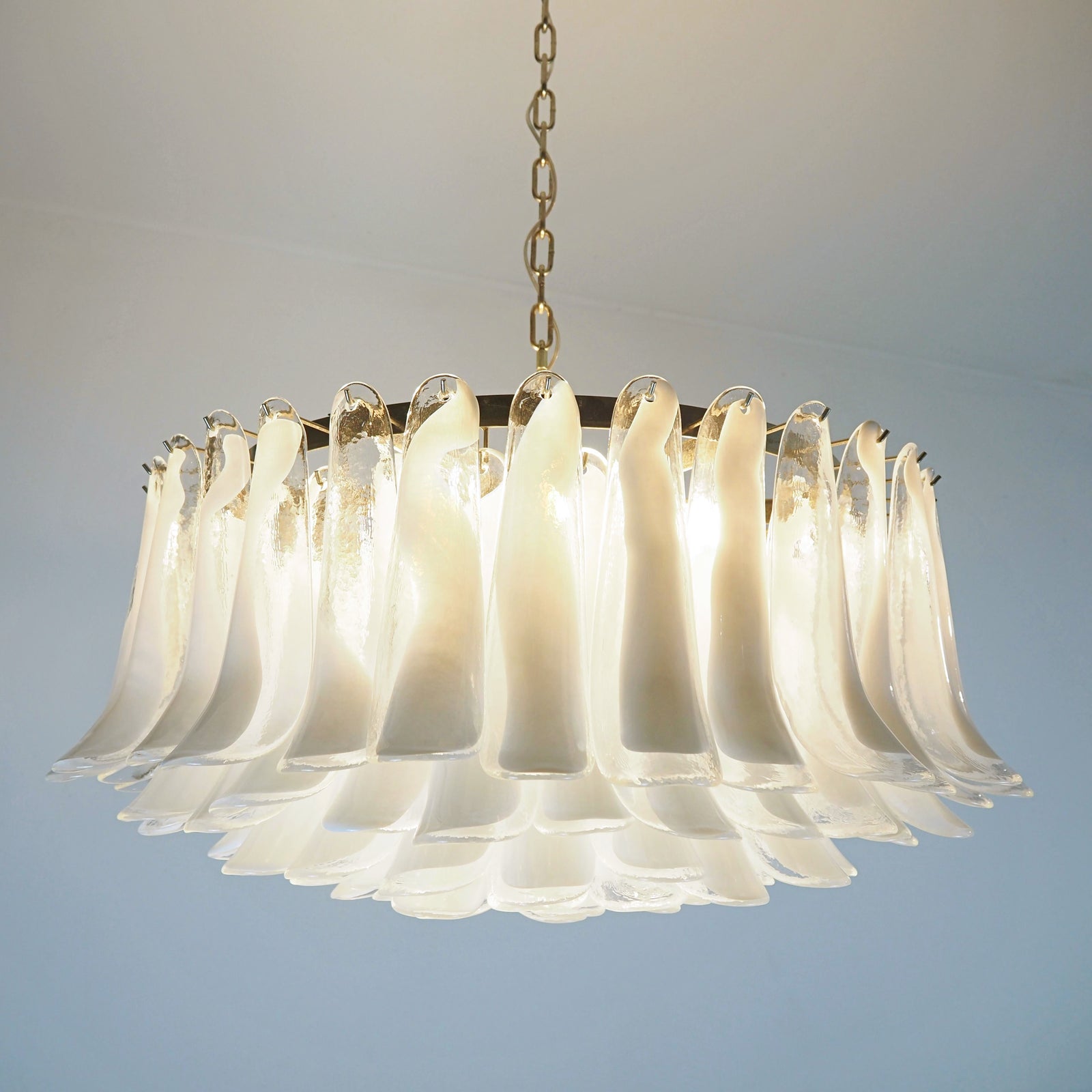 Petals White Glass Chandelier 30.7″