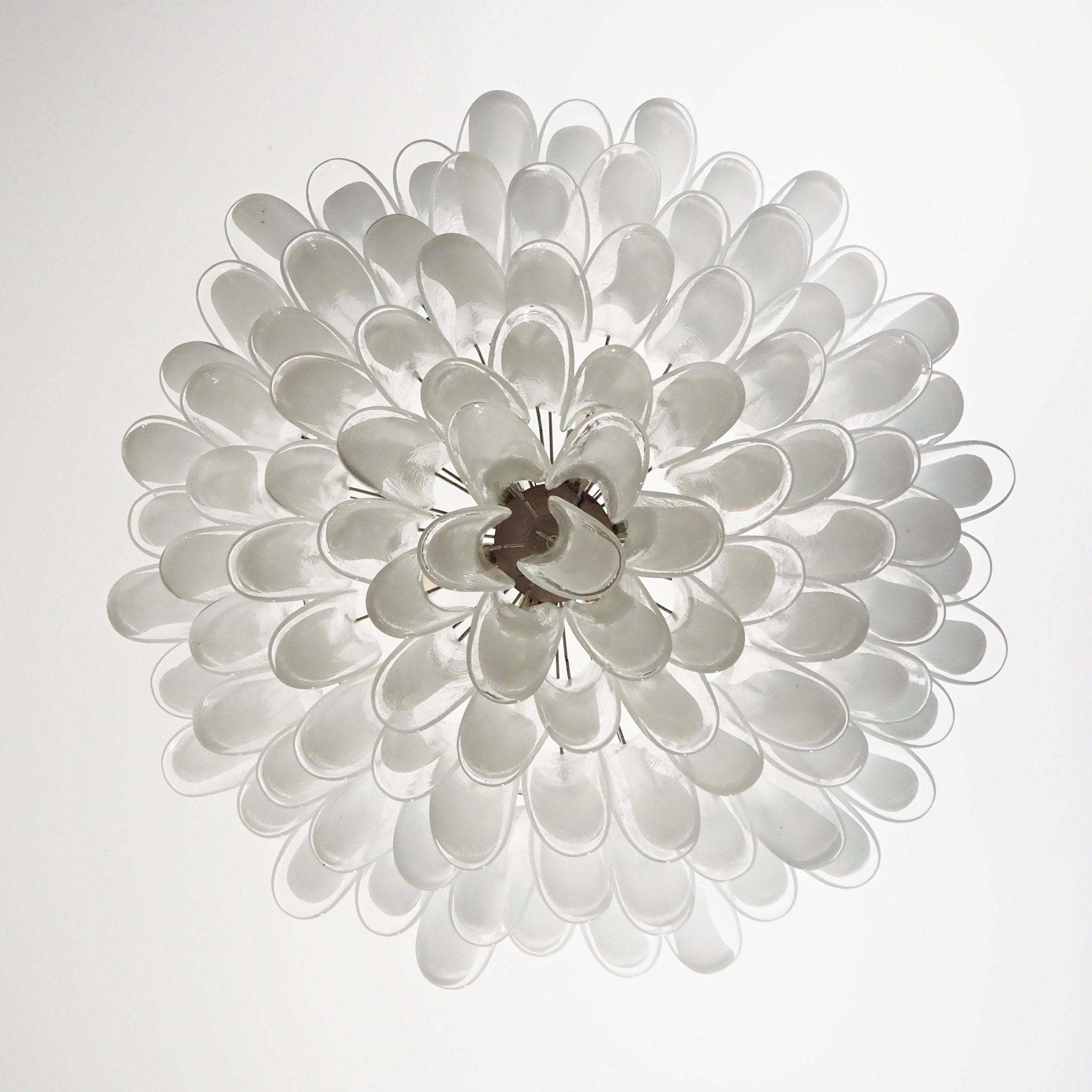 Petals White Glass Chandelier 30.7″