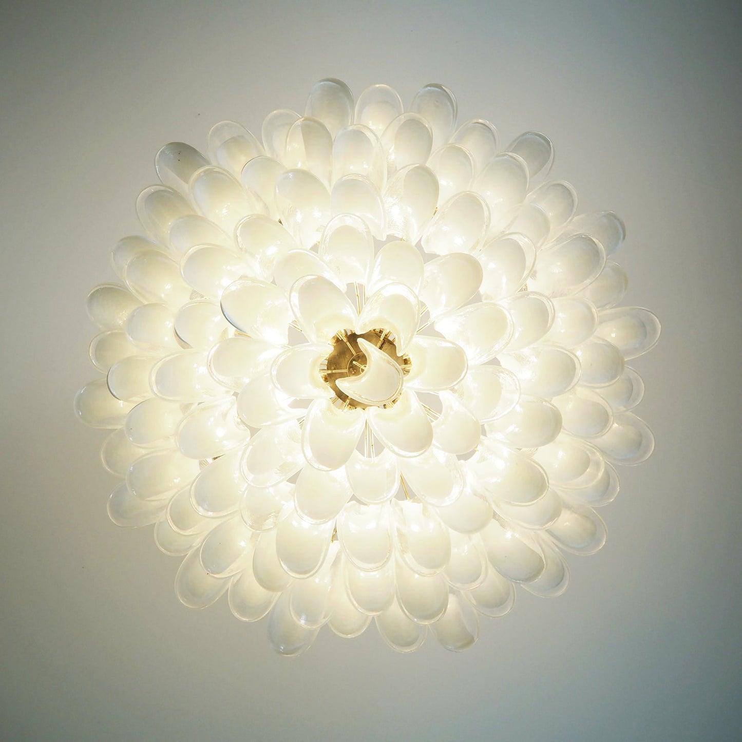 Petals White Glass Chandelier 30.7″
