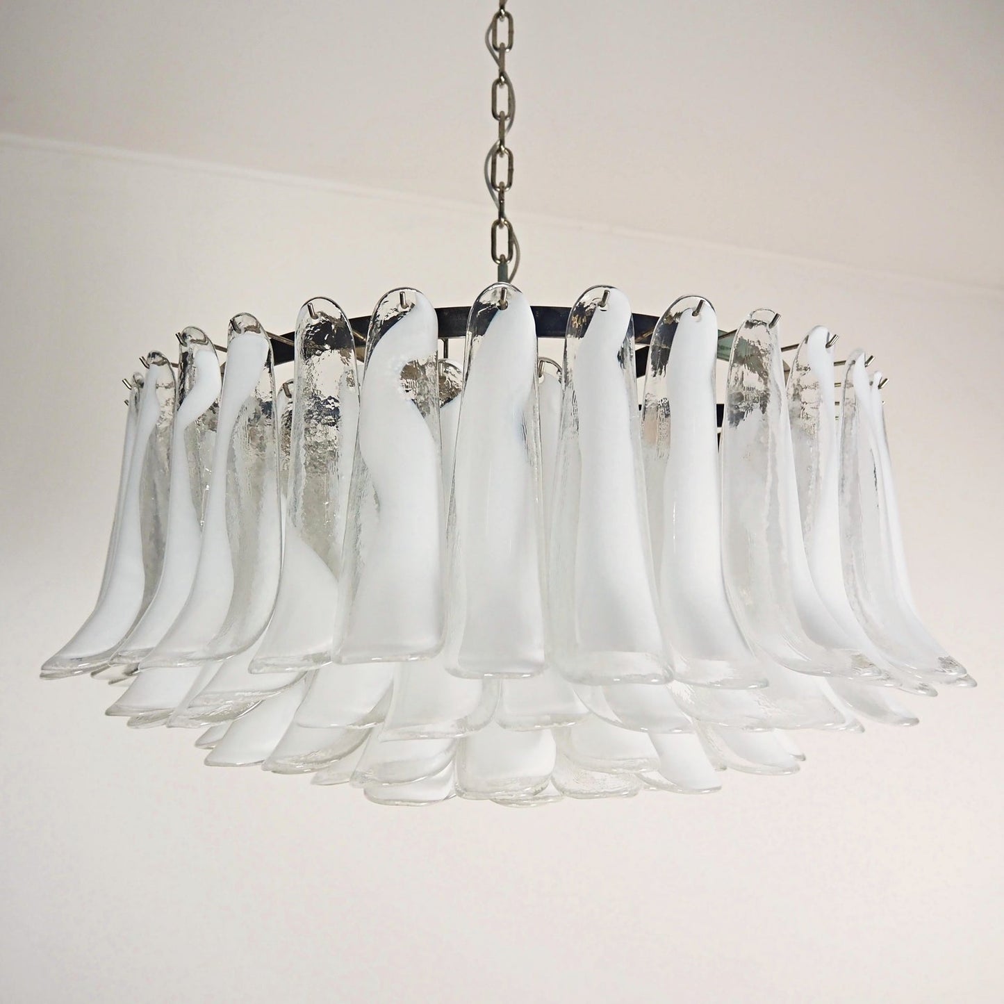 Petals White Glass Chandelier 30.7″