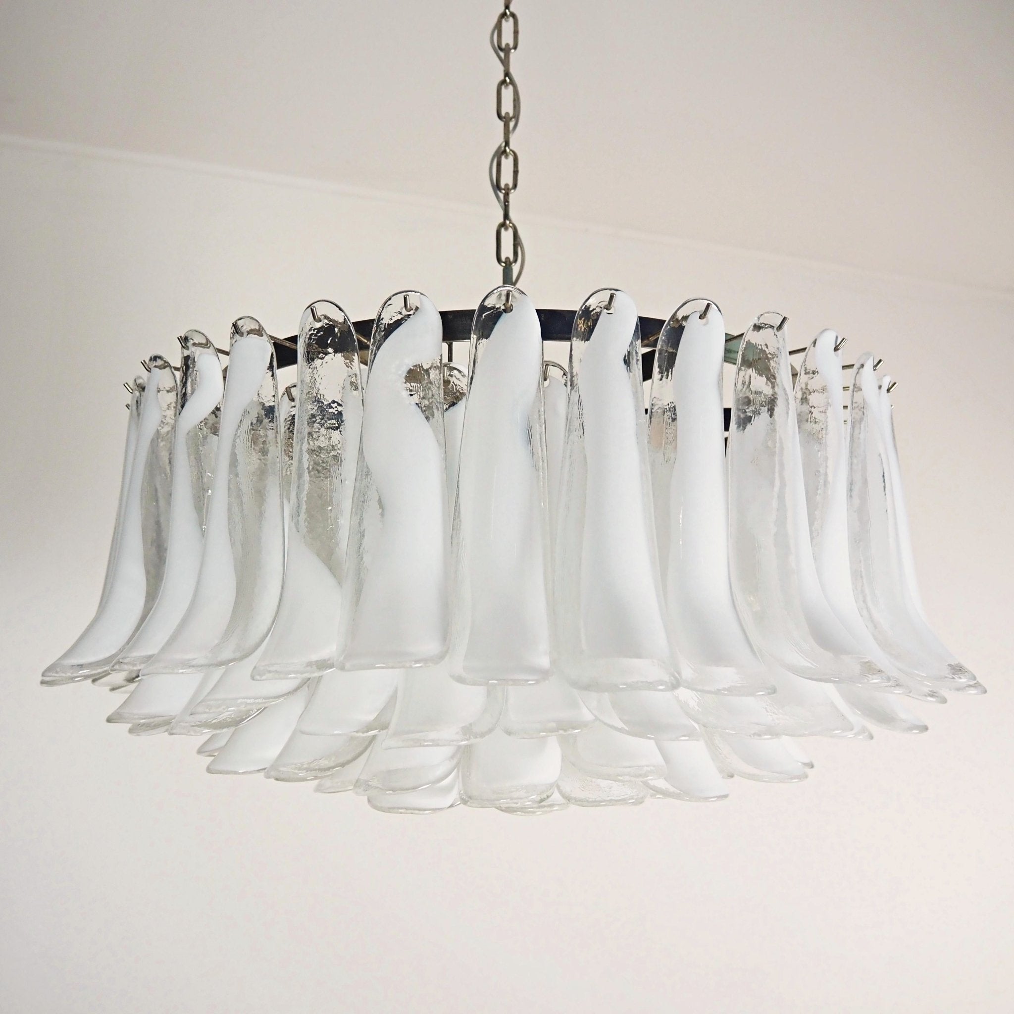 Petals White Glass Chandelier 30.7″