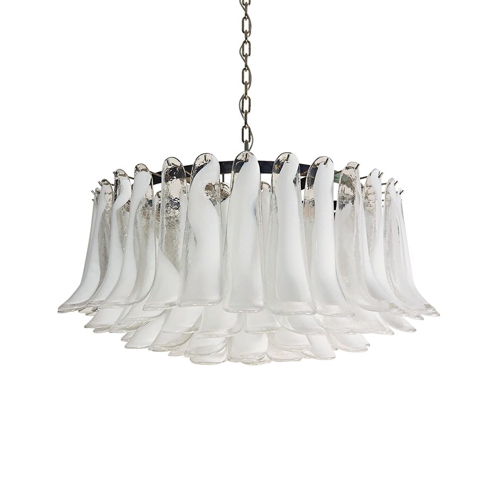 Petals White Glass Chandelier 30.7″