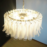 Petals White Glass Chandelier 30.7″