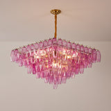 Marcello Fuchsia Square 3-Tier Chandelier 39"SQ