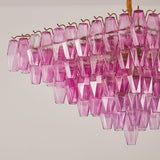 Marcello Fuchsia Square 3-Tier Chandelier 39"SQ