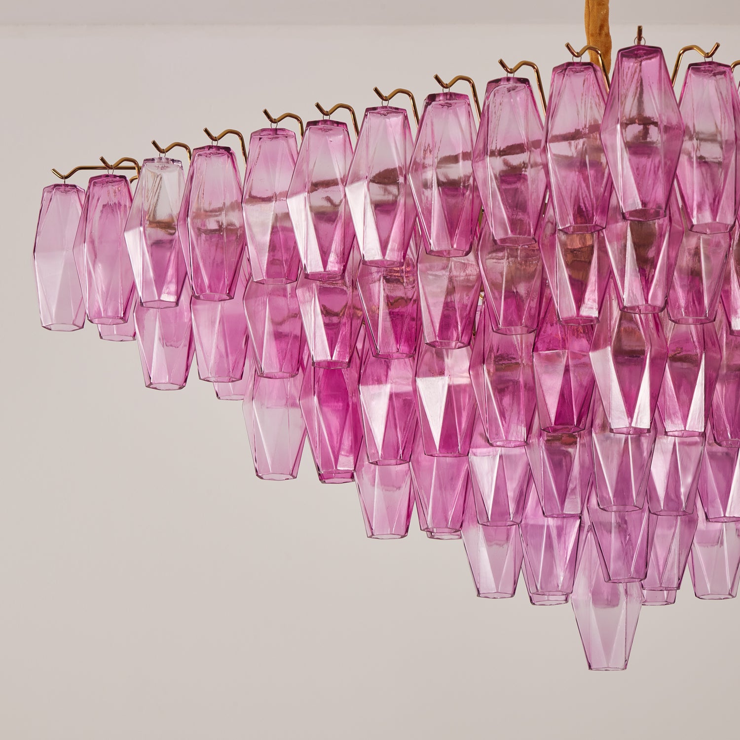 Marcello Fuchsia Square 3-Tier Chandelier 39"SQ