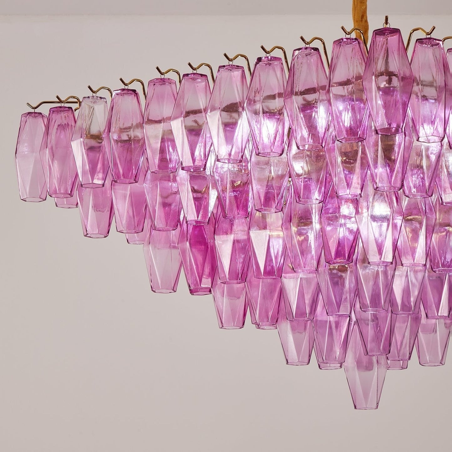 Marcello Fuchsia Square 3-Tier Chandelier 39"SQ