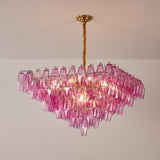 Marcello Fuchsia Square 3-Tier Chandelier 39"SQ