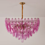 Marcello Fuchsia Square 3-Tier Chandelier 39"SQ