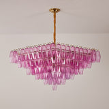 Marcello Fuchsia Square 3-Tier Chandelier 39"SQ