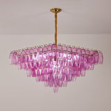 Marcello Fuchsia Square 3-Tier Chandelier 39"SQ