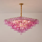 Marcello Fuchsia Square 3-Tier Chandelier 39"SQ