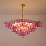 Marcello Fuchsia Square 3-Tier Chandelier 39"SQ