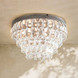 Handmade Art Crystal Glass Calira Flush Mount