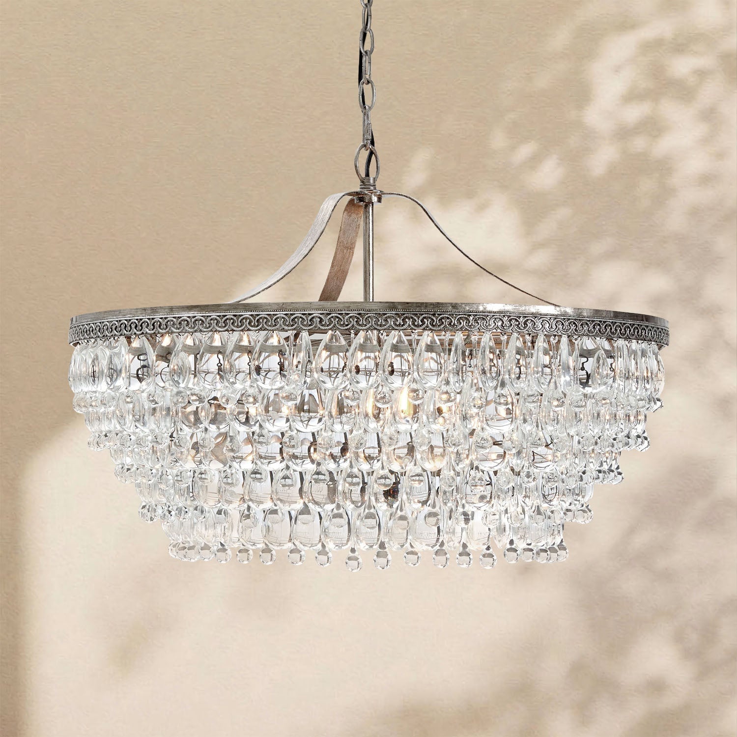 Handmade Art Crystal Glass Calira Round Chandelier