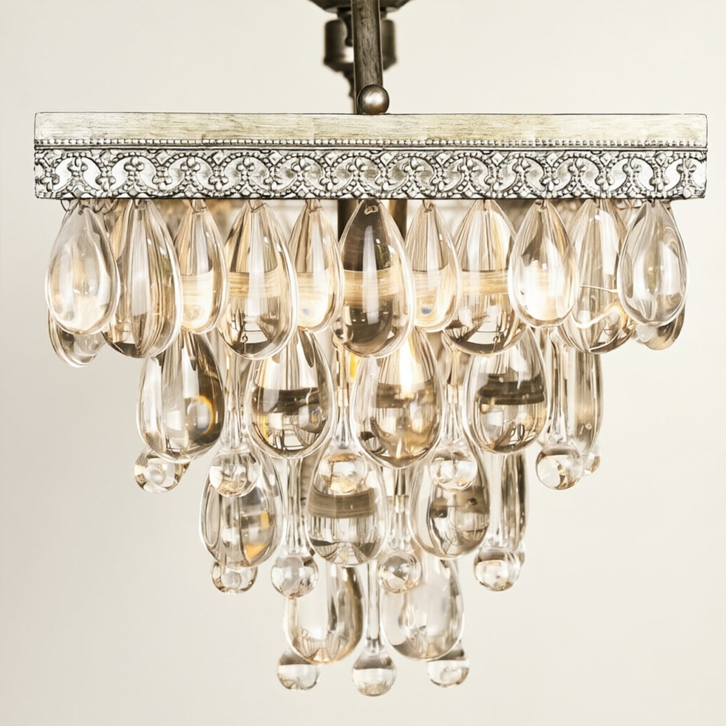 Handmade Art Crystal Glass Calira Rectangular Chandelier