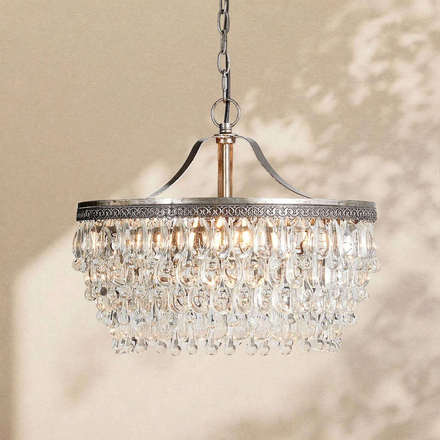 Handmade Art Crystal Glass Calira Round Chandelier